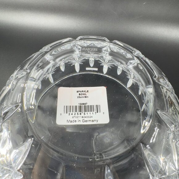 Marquis by Waterford Clear Crystal Sparkle Design Dish Bowl 9inch Germany New - Picture 5 of 16